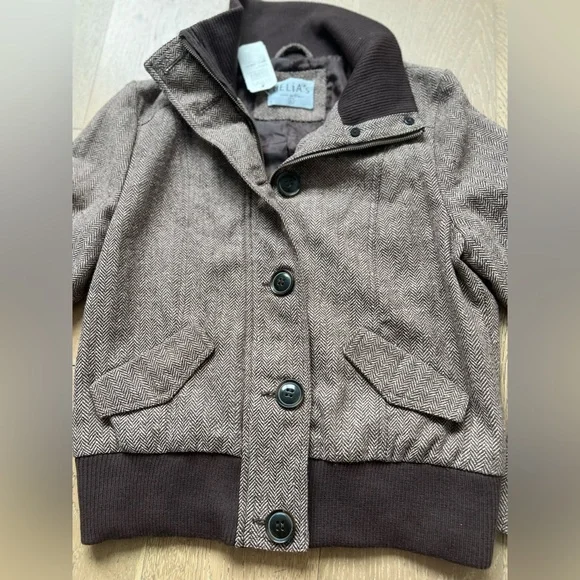 Delias Wool Ronnie Herring Brown Bomber Jacket NWT! dELiA*S - Picture 11 of 12